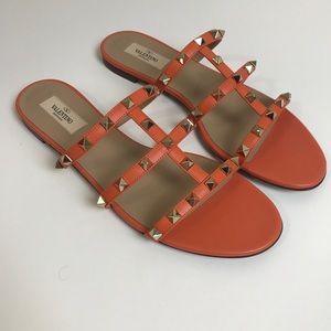 Valentino Caged Rockstud Slides Sandals